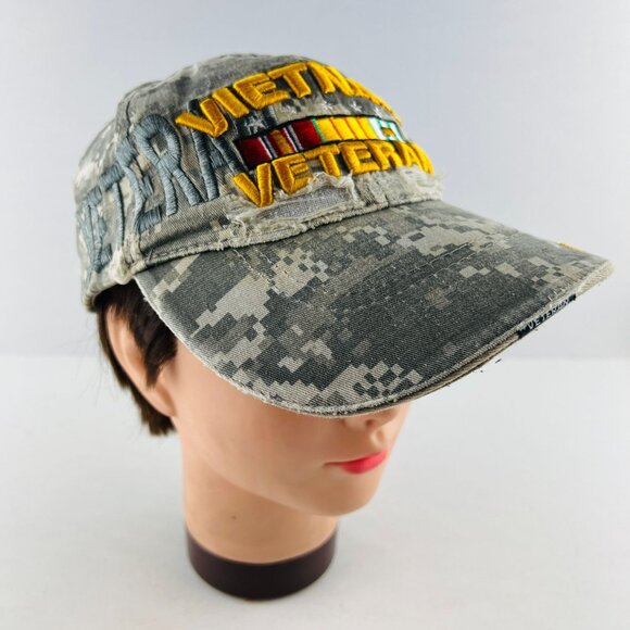 Vietnam Veteran Baseball Style Ball Cap Cammo Hat O/S Embroidered - Picture 6 of 7